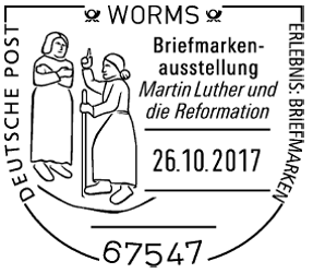 6.10.2017 BRD "500 Jahre Reformation - Luther", Sonderstempel Worms, Lutherbaum, Luther Briefmarken, Reichstag zu Worms 1521, Wormser Reichstag 1521, Karl V, Worms