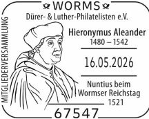 Hieronymus Aleander Sonderstempel Worms 16.05.2025